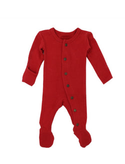 Lovedbaby | Organic footed sleeper - red thermal