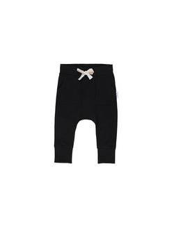 Huxbaby | Black pocket drop crotch pant
